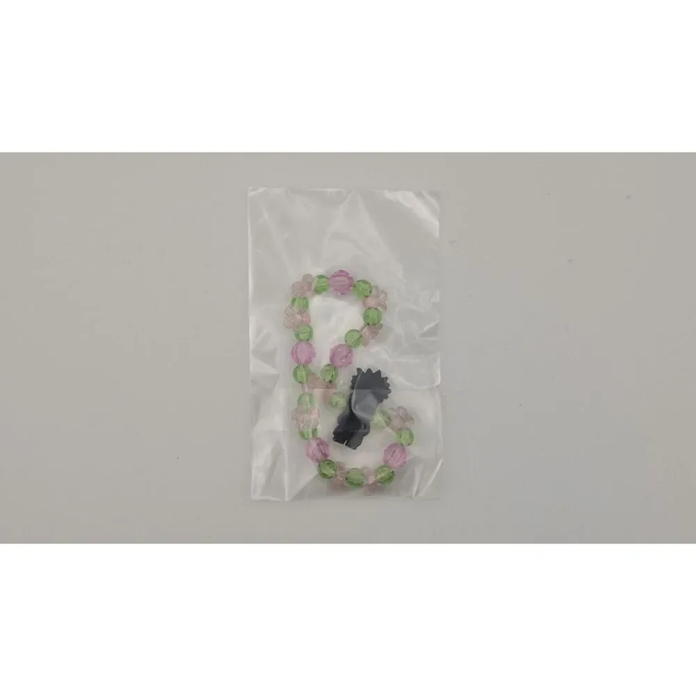 Vintage Disney Lilo & Stitch Kids Bead Bracelet | Pink Green Beads